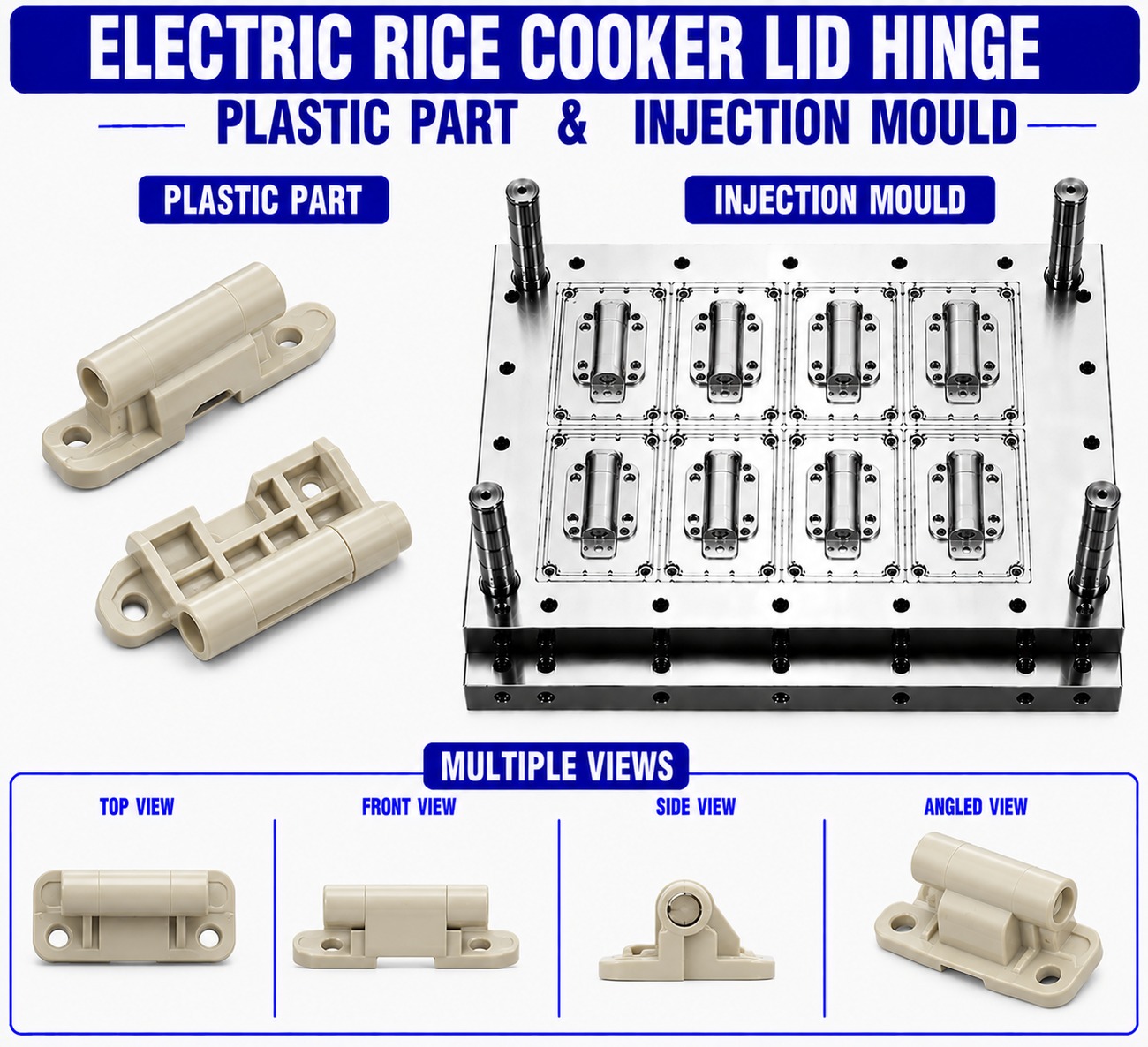 Electric Rice Cooker Plastic Lid Hinge Mould and Moulding Service